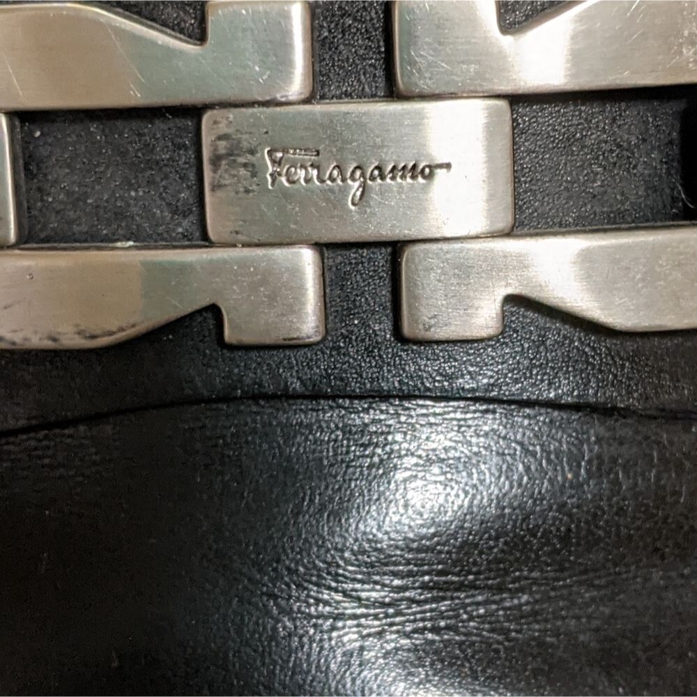 Salvatore Ferragamo men's horse bit black leather classic dress shoe Italy 8D - Picture 3 of 12